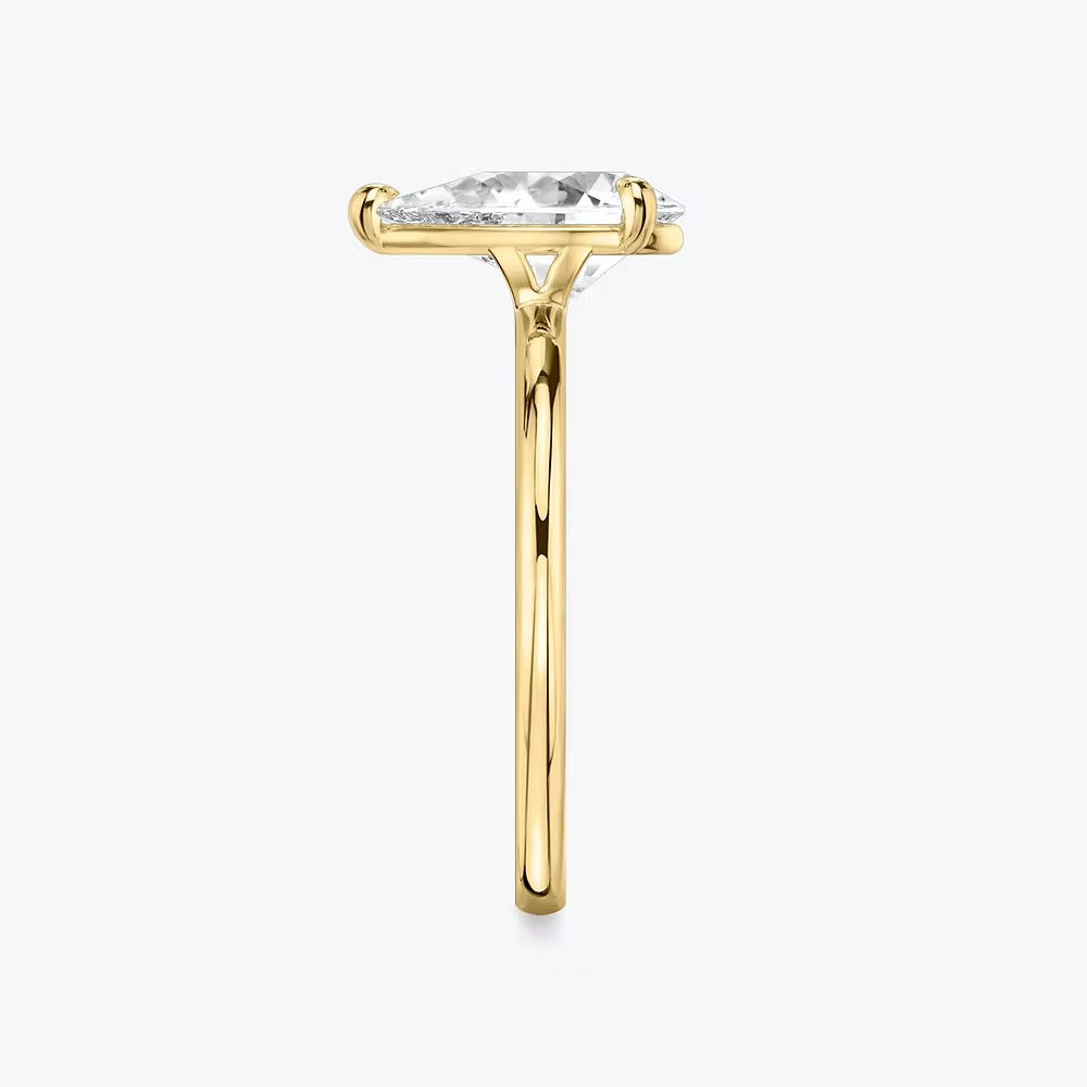 Pear Solitaire Ring