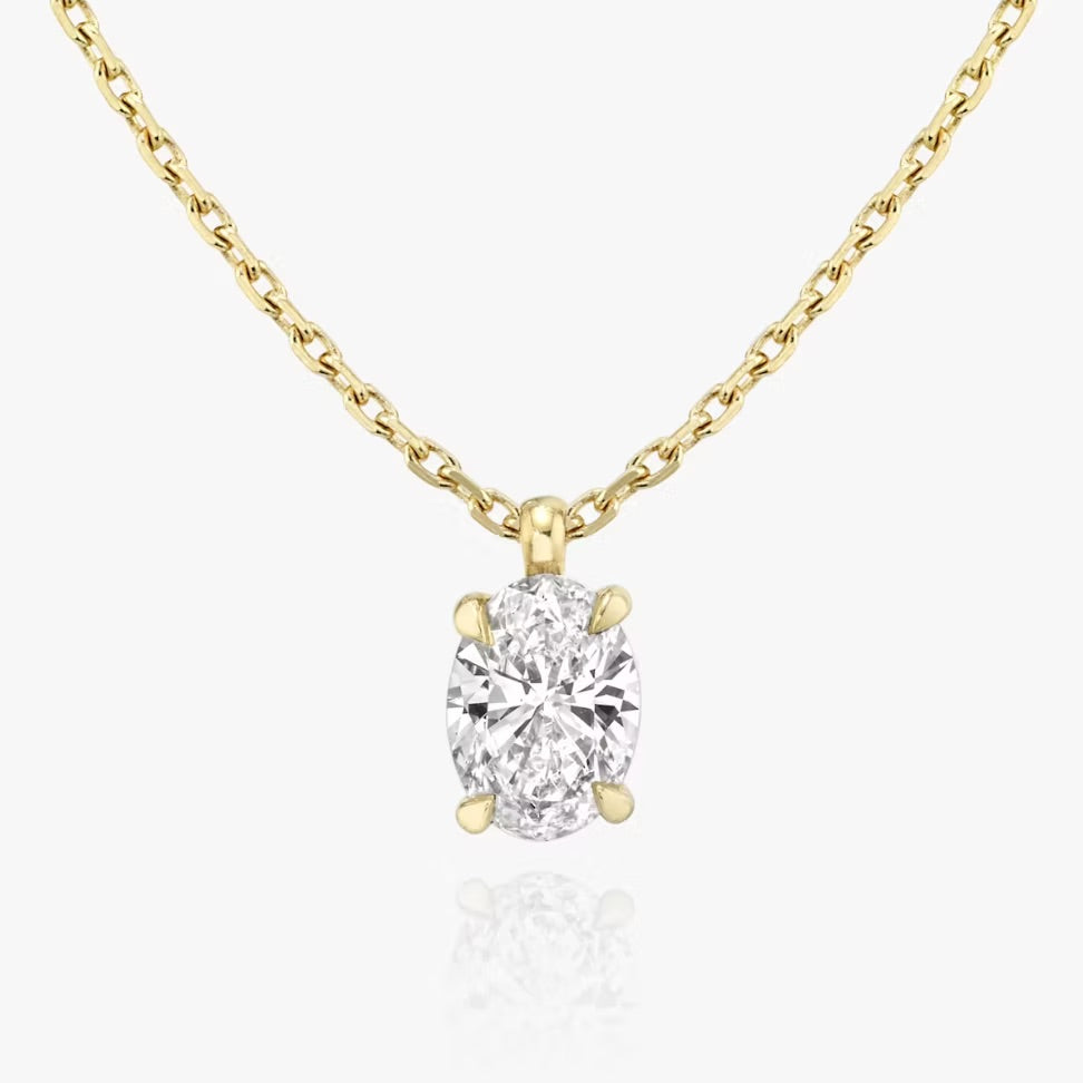 Oval Solitaire Pendent