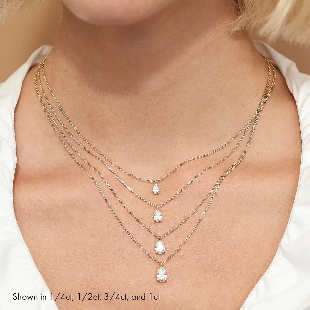 Pear Solitaire Pendent