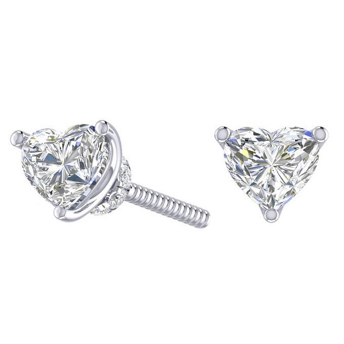 Heart Cut Solitaire Studs