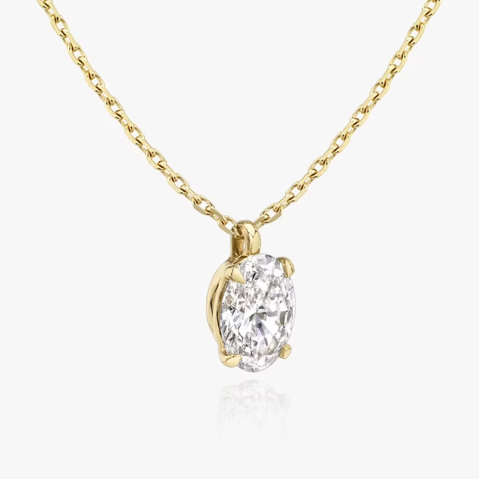 Oval Solitaire Pendent