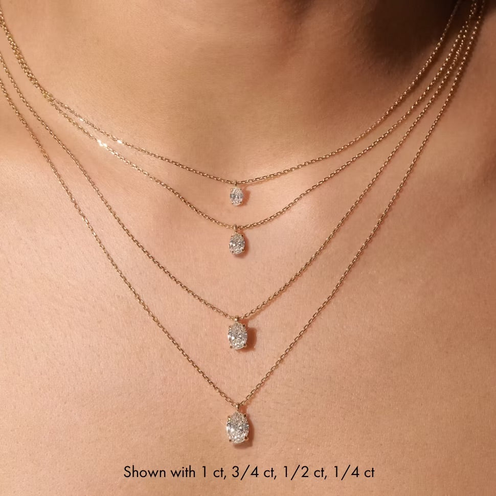 Oval Solitaire Pendent