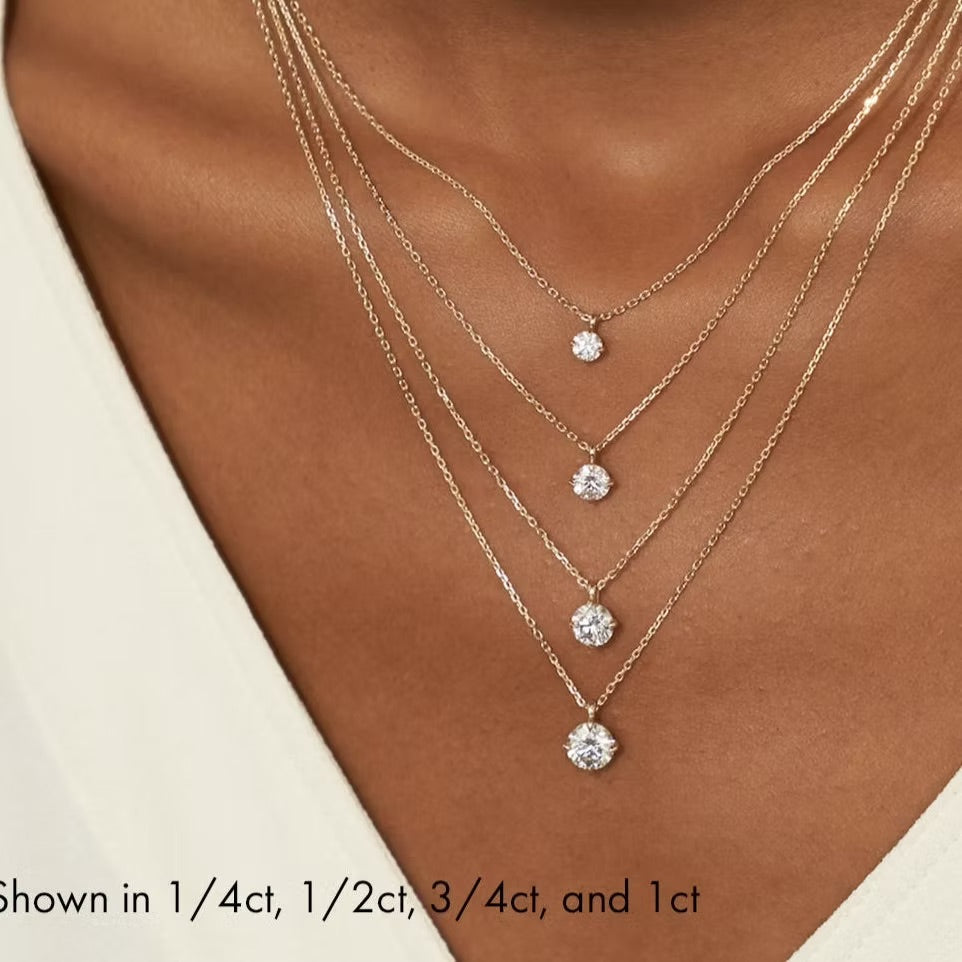 Round Solitaire Pendent