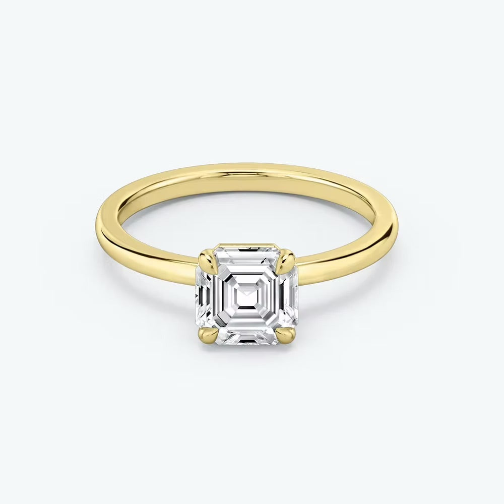 Asscher Solitaire Ring