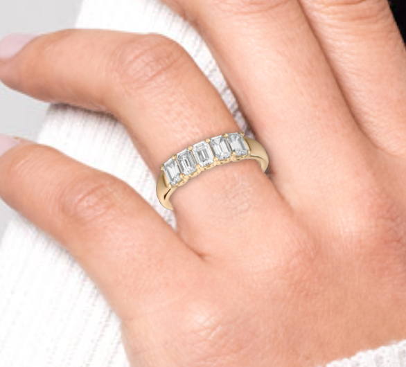Five Stone Emerald Ring