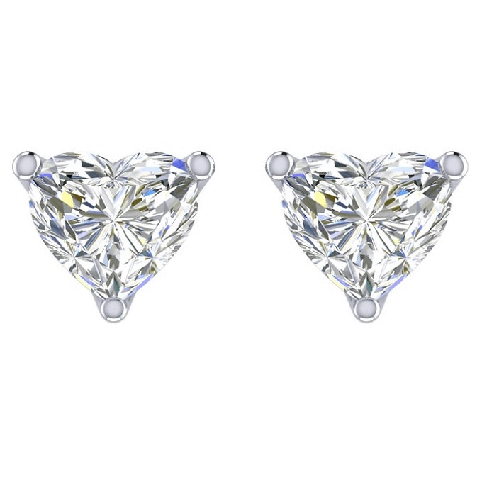 Heart Cut Solitaire Studs