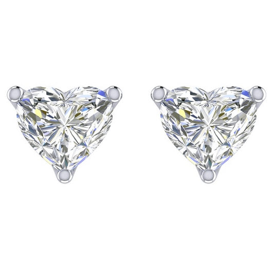 Heart Cut Solitaire Studs