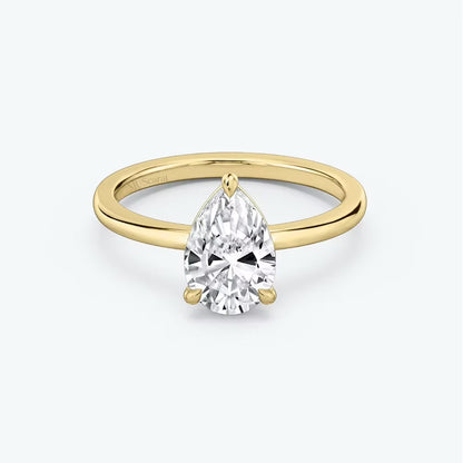Pear Solitaire Ring
