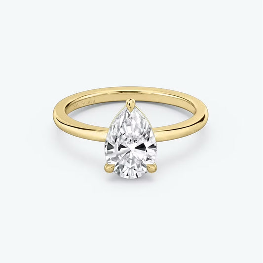 Pear Solitaire Ring