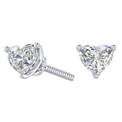 Heart Cut Solitaire Studs