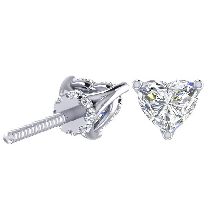 Heart Cut Solitaire Studs