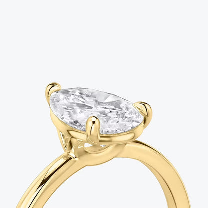 Pear Solitaire Ring