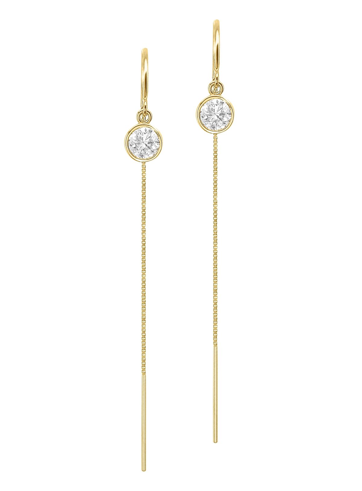 Diamond Bezel Threader Drops