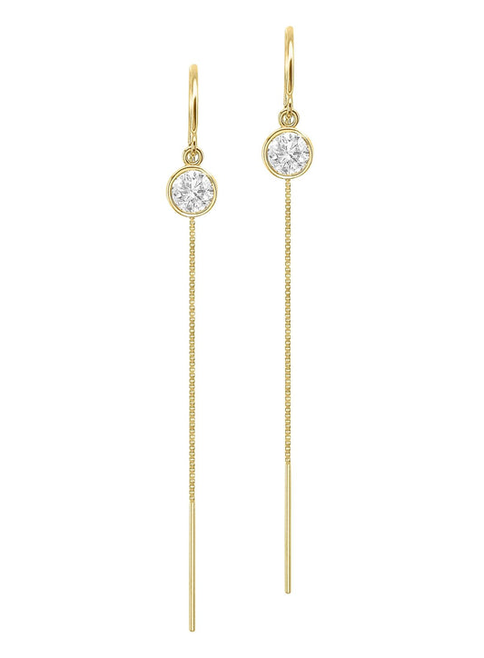 Diamond Bezel Threader Drops
