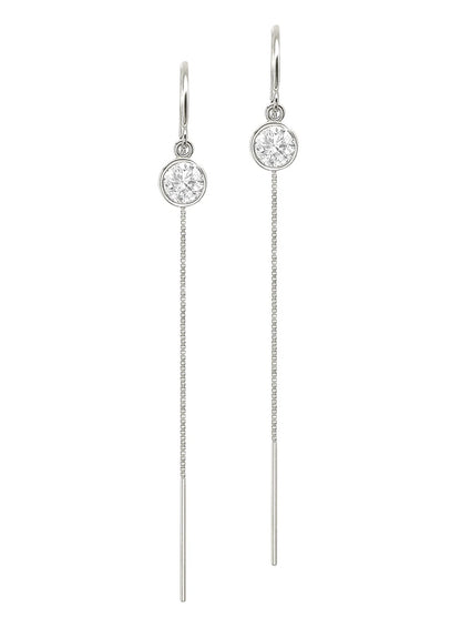 Diamond Bezel Threader Drops