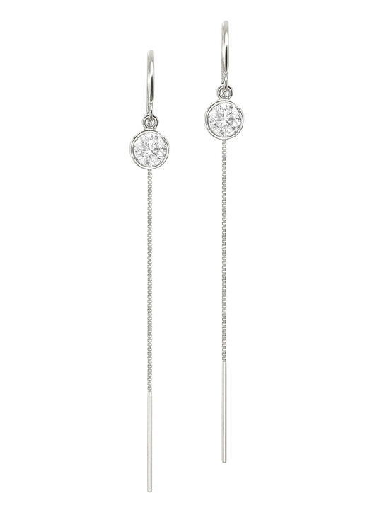 Diamond Bezel Threader Drops